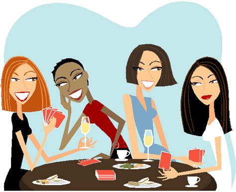 women playing cards clip art.